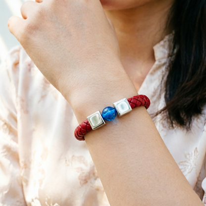 For Love- Personalized Birthstone Leather Bead Bracelet
