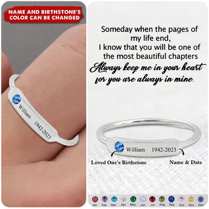 FOR MEMORIAL - CUSTOM NAME & BIRTHSTONE RING