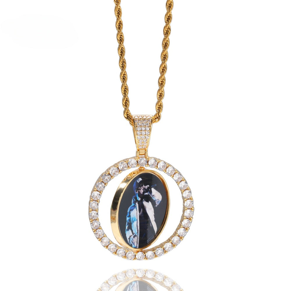 Custom Rotating Photo Pendant Necklace