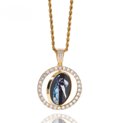 Custom Rotating Photo Pendant Necklace