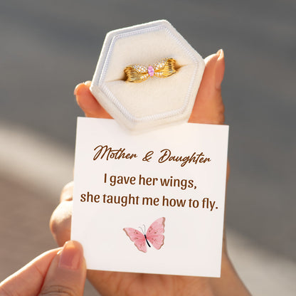 Mother & Daughter Vintage Butterfly Ring