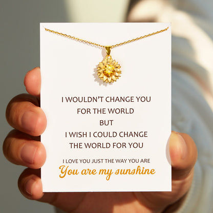 I Would Change The World For You Sunflower Necklace S925