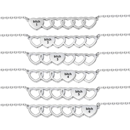 For Friend -You're My Favorite Bitch Heart Set Bracelet