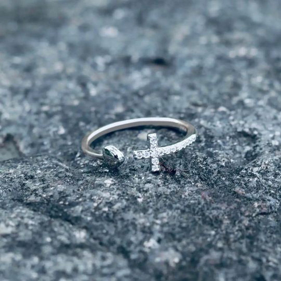 To My Daughter Pray Through It Heart And Cross Ring