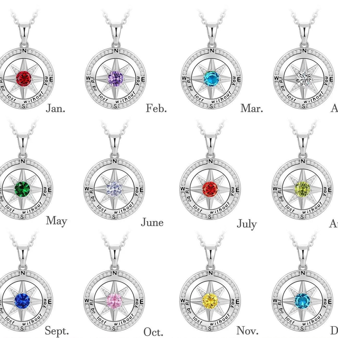 Compass of My Heart-Sterling Silver Necklace