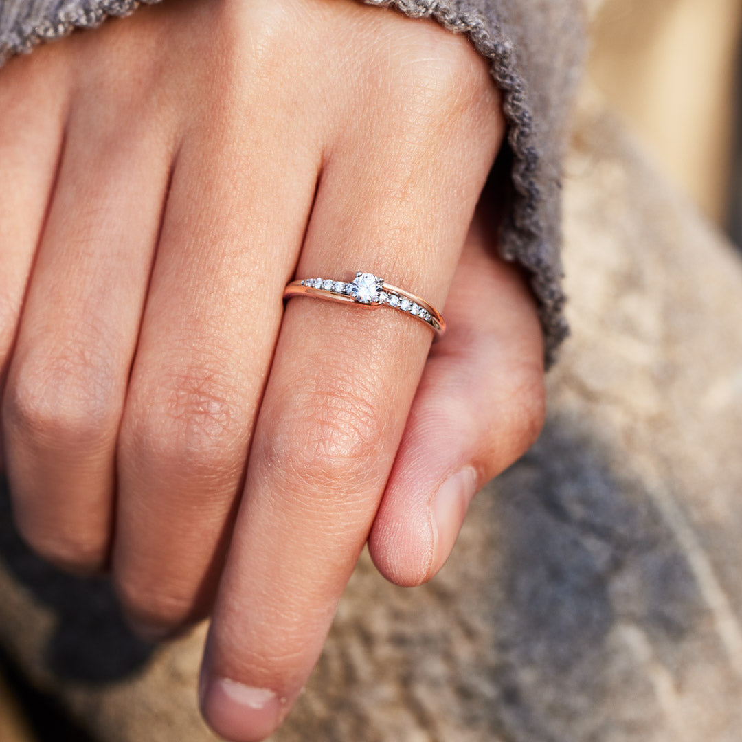 Sterling Silver Always With You Round-Cut Accent Ring