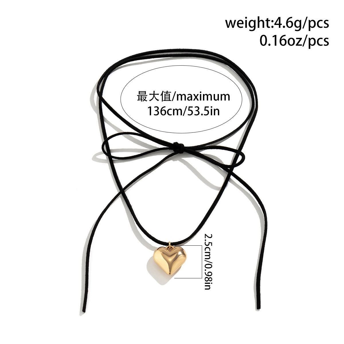 Sweet And Cool 3D Heart Pendant Choker💛