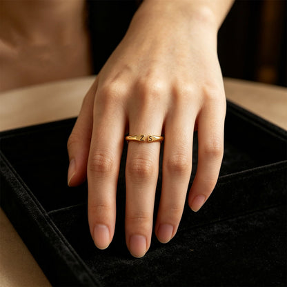 For Love- Custom Two Initial Ring