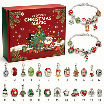 🎄24 DAYS OF CHRISTMAS ADVENT CALENDAR BRACELETS SET