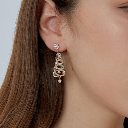 Shiny Christmas Tree Earrings - Gold🎄