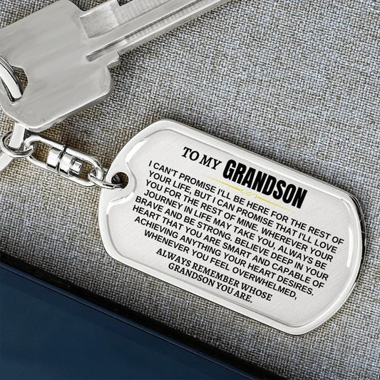 🌊Summer Hot Sale✨ | To My Grandson | Remember Whose Grandson You Are | Personalized Keychain