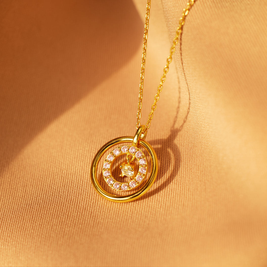 Mother Daughter Encircled Heart Necklace
