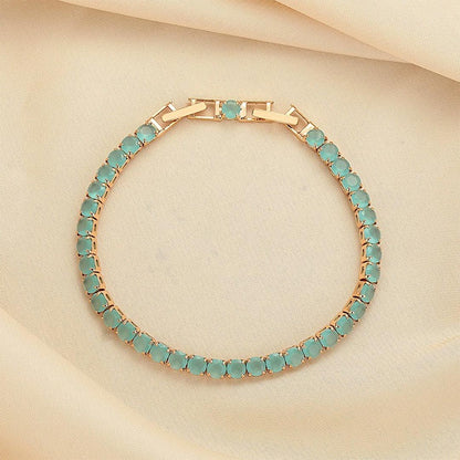 Thalassophile Teal Matte Crystal Tennis Bracelet