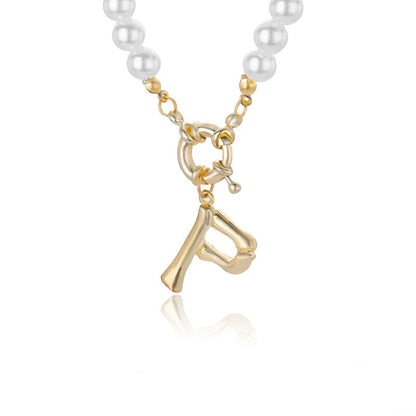 Personal Pearl Necklace Choker Alphabet A-Z