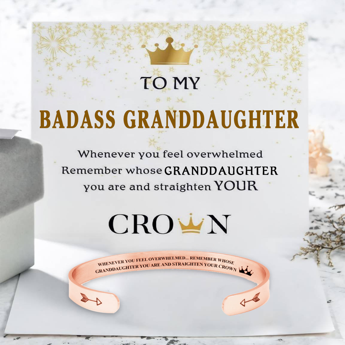 For Daughter - Whenever You Feel Overwhelmed...Crown Bracelet
