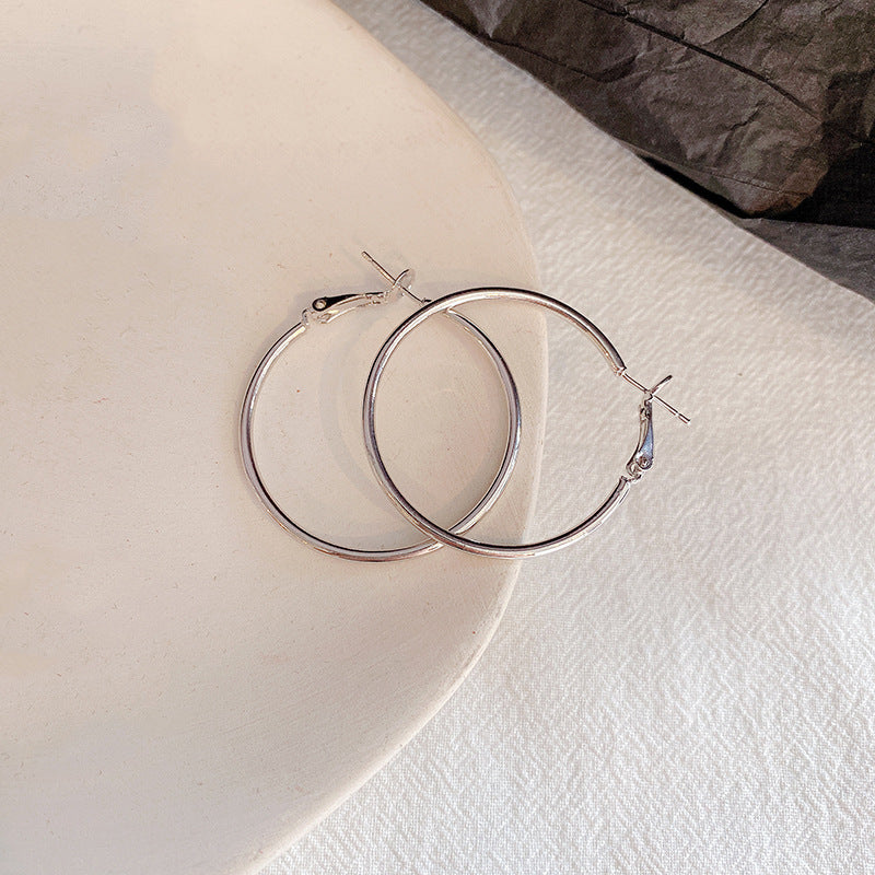 Plain Metal Hoop Earrings