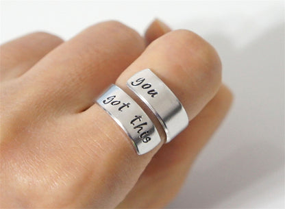 Interesting Inspirational Gift. Motivational Ring. Wrap Ring