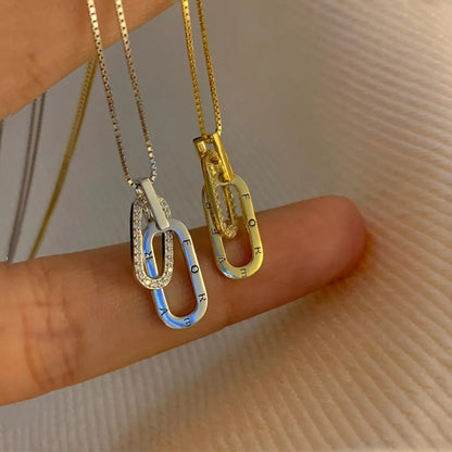 FOR UNBIOLOGICAL SISTER - WE ARE FOREVER LINKED TOGETHER INTERLOCKING NECKLACE