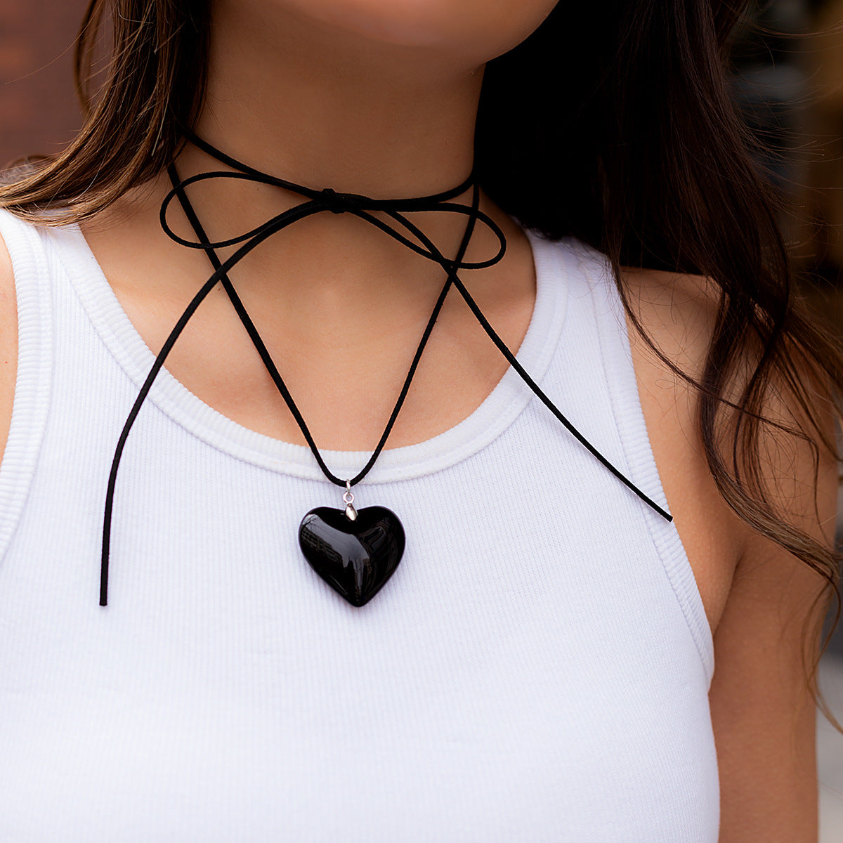 Sweet And Cool 3D Heart Pendant Choker💛
