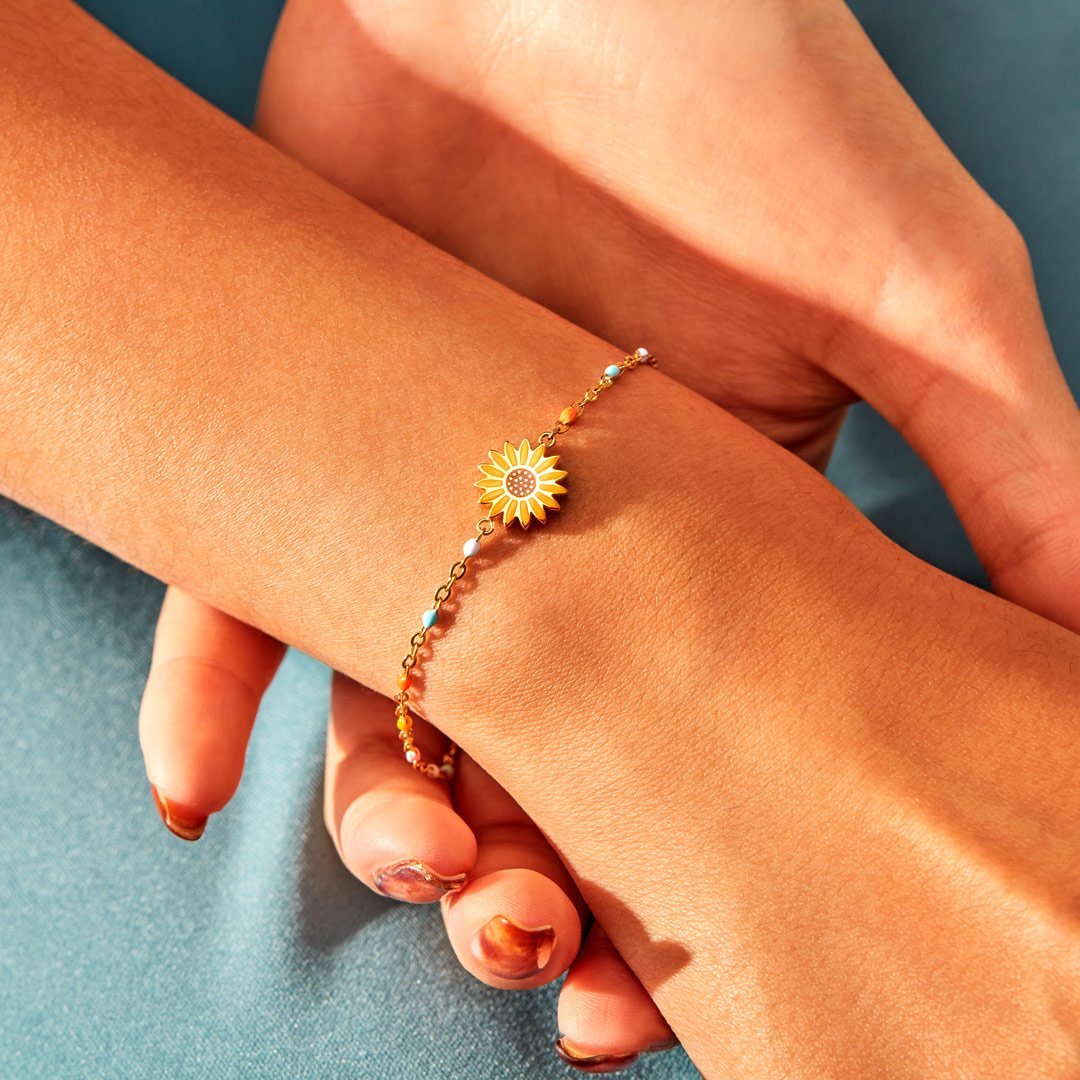 To My Daughter Sunflower Bracelet