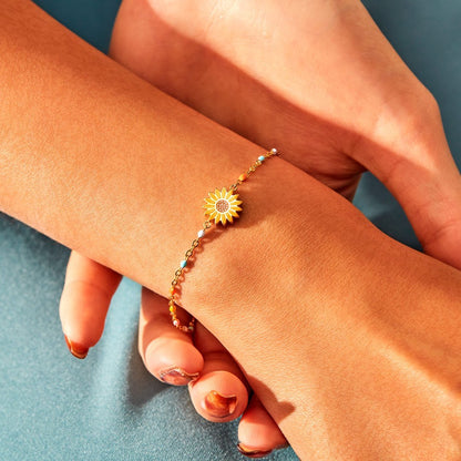 To My Daughter Sunflower Bracelet