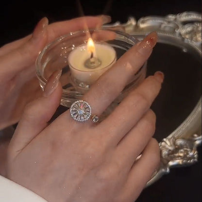 Gold Crystal Anxiety Relief  Spinning Ring