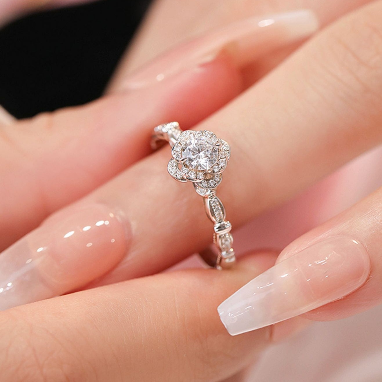 -Rose Mosamite Ring