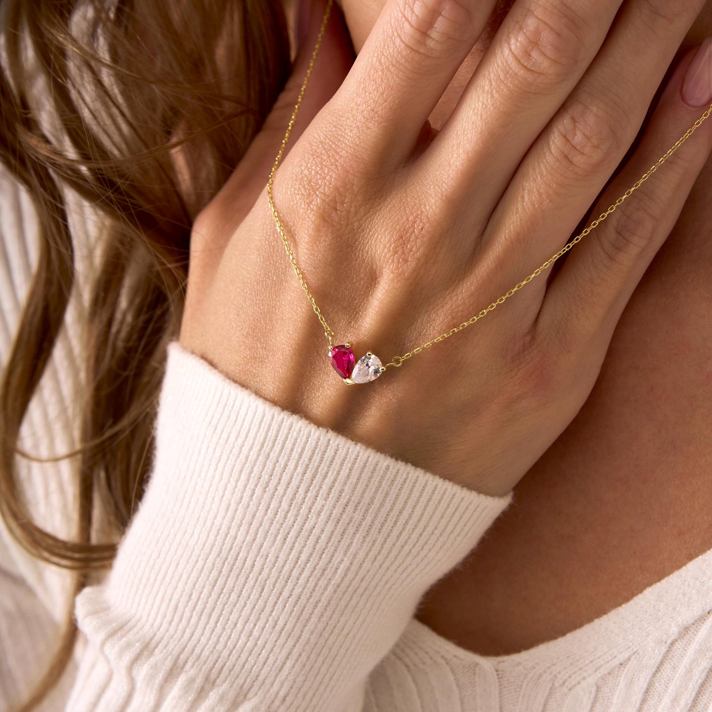 Custom Tiny Heart Birthstone Necklace