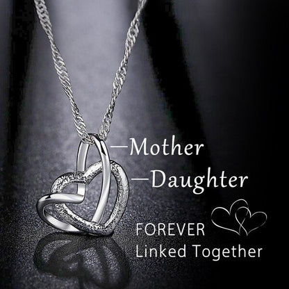 Interlocking Heart Necklace-Mother & Daughter 👩👧 Forever Linked Together
