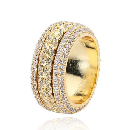 Golden Slumber Cuban Spinning Anxiety Ring