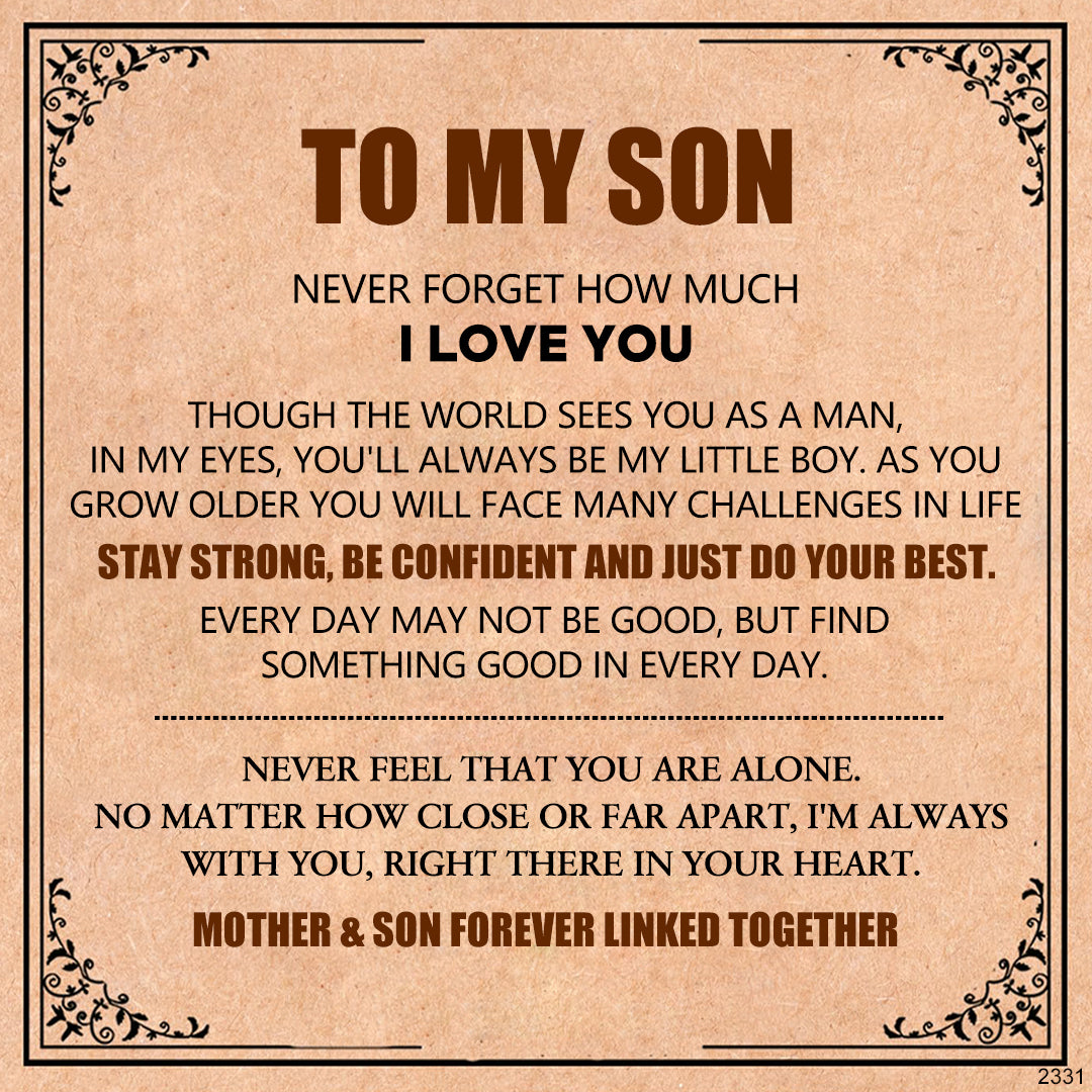 For Son - Mother & Son Forever Linked Together Black Knot Bracelet