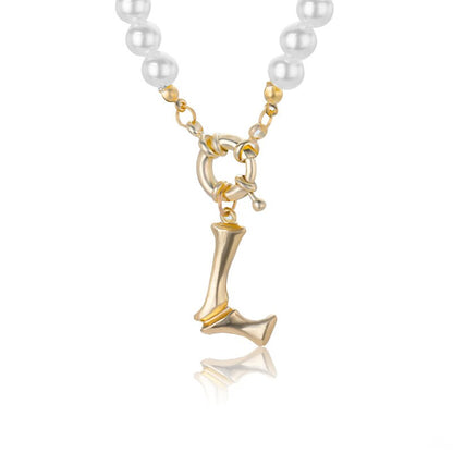 Personal Pearl Necklace Choker Alphabet A-Z