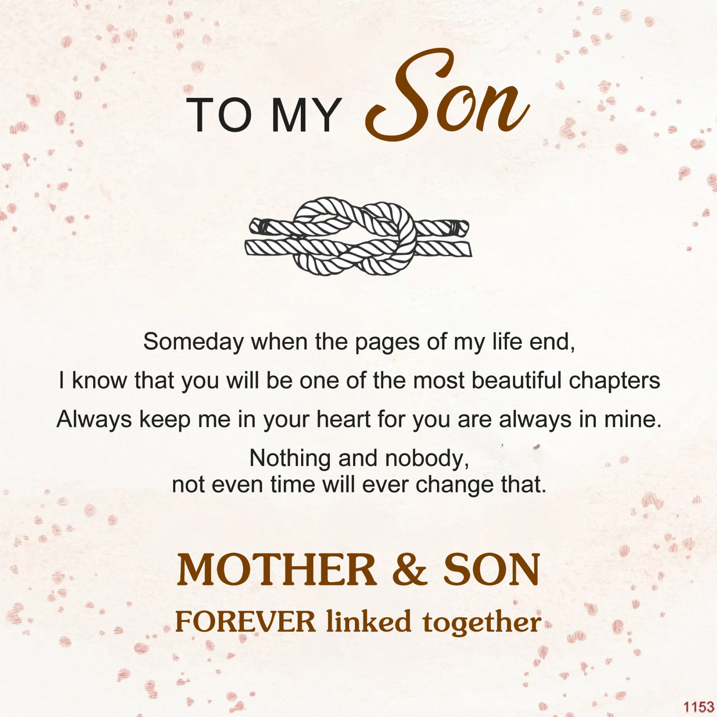 To My Son- Keep Me In Your Heart Infinity Custom Bracelet