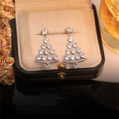 Sparkling Christmas Tree Earrings - Silver🎄