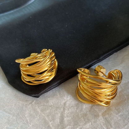 -Vintage Cutout Metal Wire Wrap Earrings