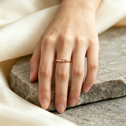 For Love- Custom Two Initial Ring