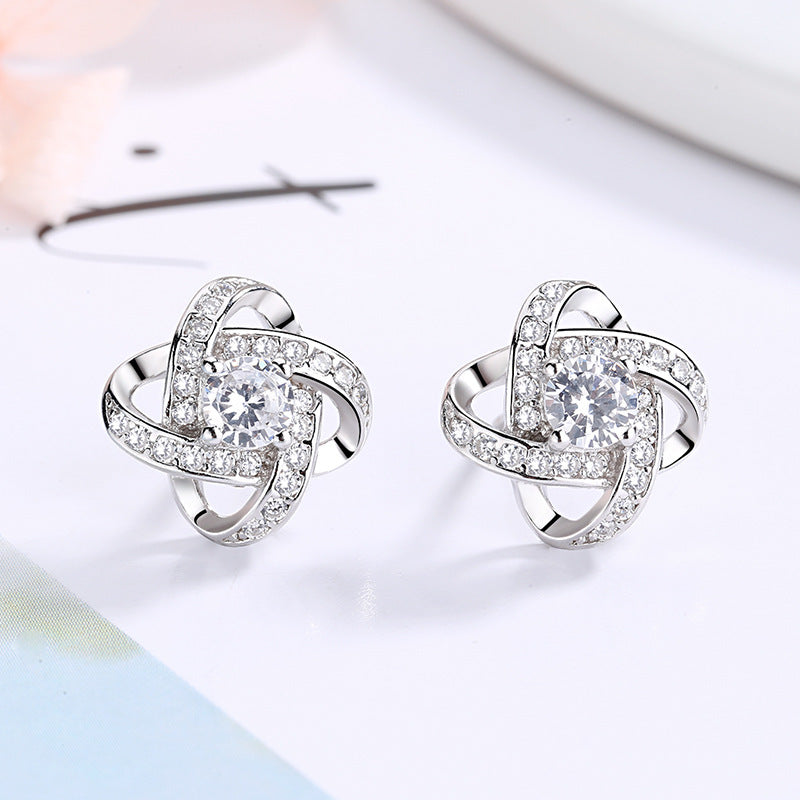 To My Beautiful Daughter - Forever Love Knot Sterling Silver Earring