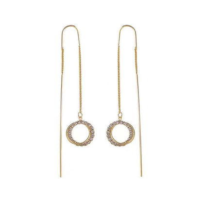 Tassel Threading Long Chain Earrings