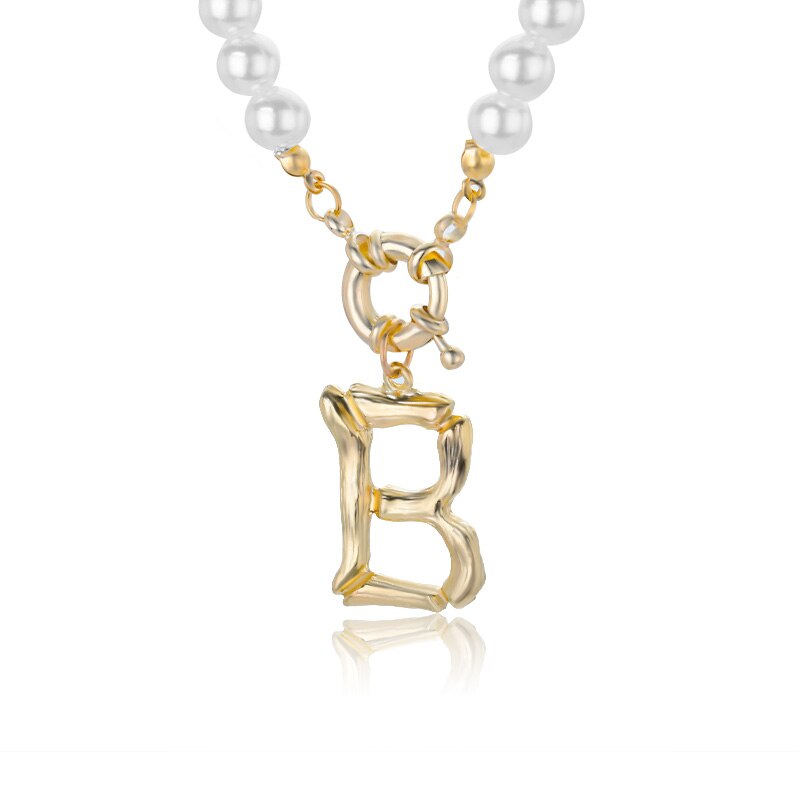Personal Pearl Necklace Choker Alphabet A-Z