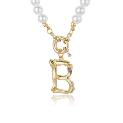 Personal Pearl Necklace Choker Alphabet A-Z