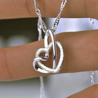 Interlocking Heart Necklace-Mother & Daughter 👩👧 Forever Linked Together