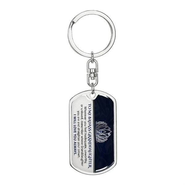 To My Badass Granddaughter - Keepsake for Granddaughter Keychain