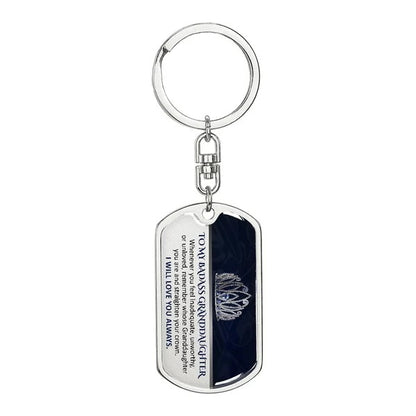 To My Badass Granddaughter - Keepsake for Granddaughter Keychain