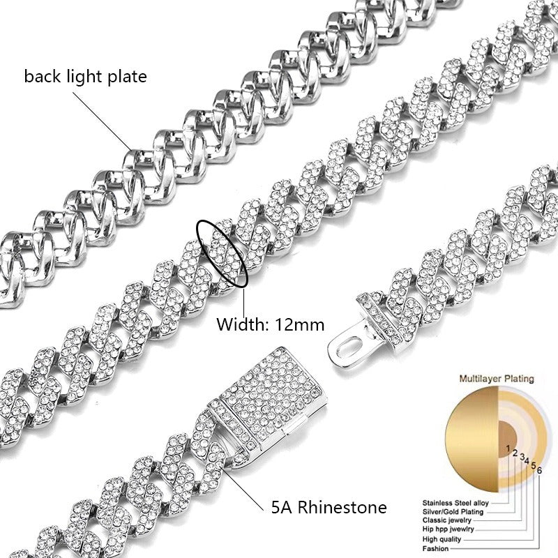 Iced Out Bling CZ Cubic Zirconia Tongue Necklace