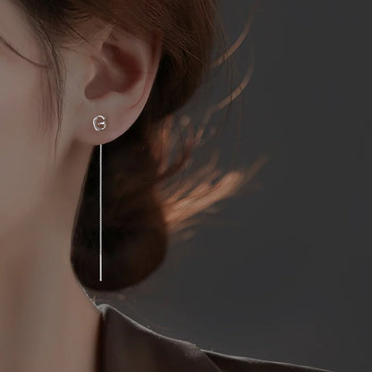 Shiny Silver Alphabet Earrings