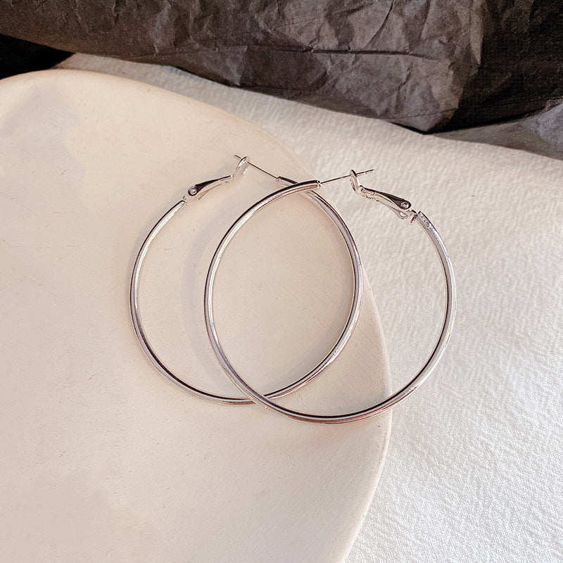 Plain Metal Hoop Earrings