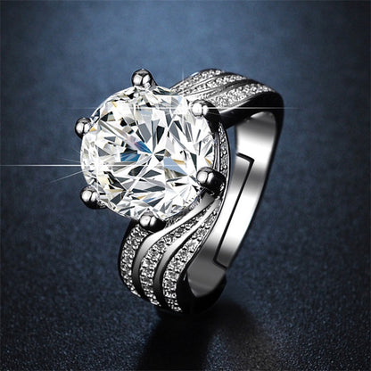 3-Carat Super Sparkling Round Moissanite Ring