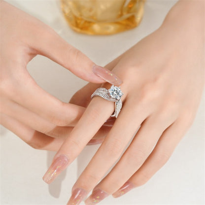 3-Carat Super Sparkling Round Moissanite Ring