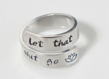 Interesting Inspirational Gift. Motivational Ring. Wrap Ring