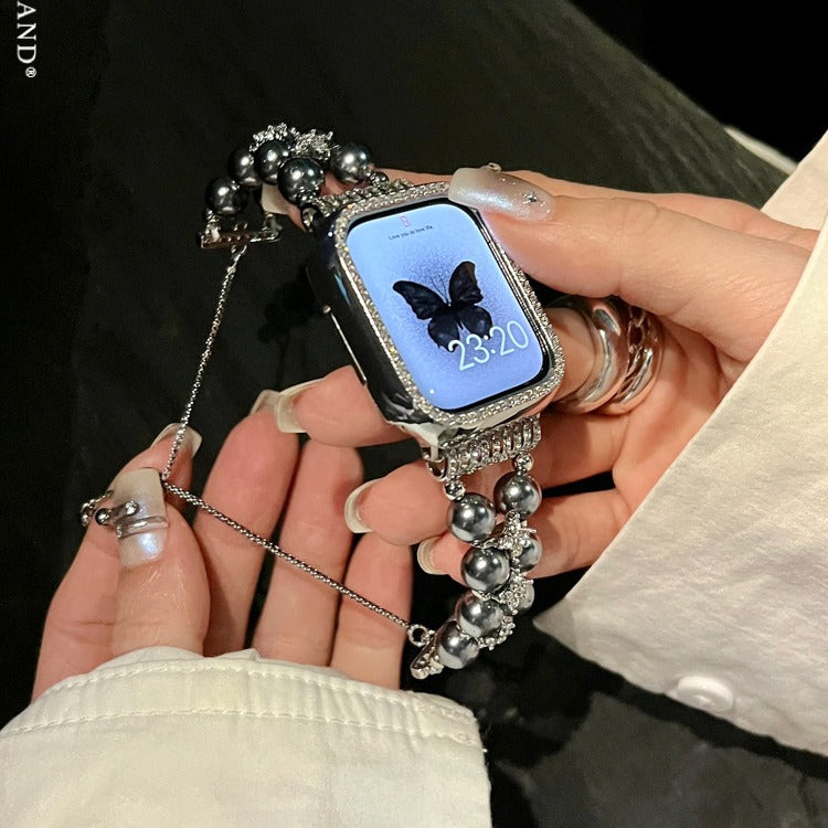 Rhinestones Pearl Bracelet With Rhinestones Case For Apple Watch